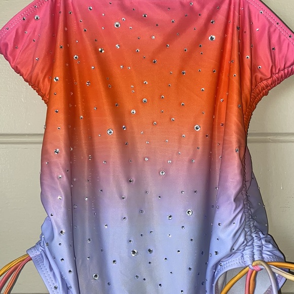 Custom Bedazzled One Piece Swimsuit Size 8 - Picture 4 of 12
